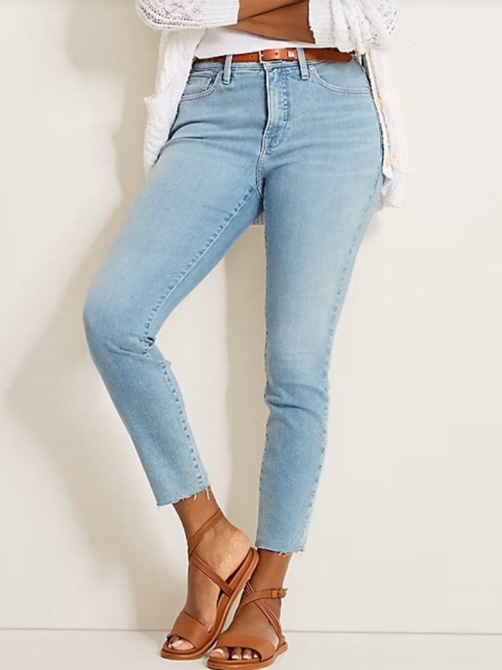 Tommy Bahama High Rise Skinny Ankle Raw-Hem Jeans in Castaway Wash
